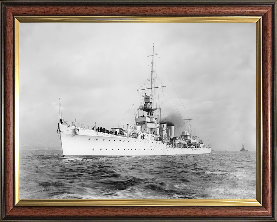 HMS Cairo (D87) Royal Navy C Class Light Cruiser Port Side View Photo Print Wall Art Naval Decor Posters, Prints, & Visual Artwork Hampshire Prints 10 x 8 Classic Frame No