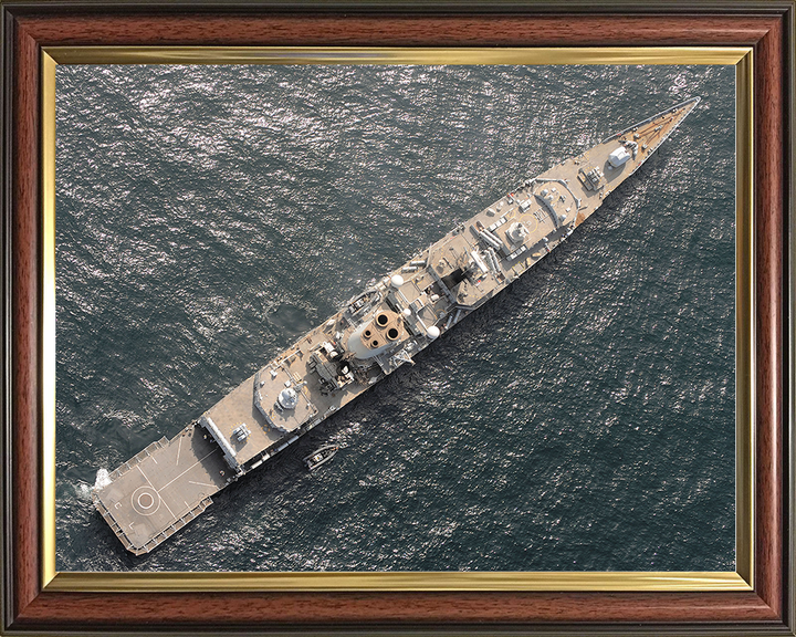 HMS Cumberland (F85) Royal Navy Type 22 Frigate From Above Photo Print Wall Art Decor Posters, Prints, & Visual Artwork Hampshire Prints 10 x 8 Classic Frame No