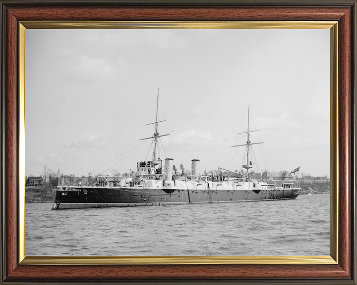 HMS Australia (1886) Royal Navy Orlando Class Cruiser Port Side View Photo Print Wall Art Decor Posters, Prints, & Visual Artwork Hampshire Prints 10 x 8 Classic Frame No