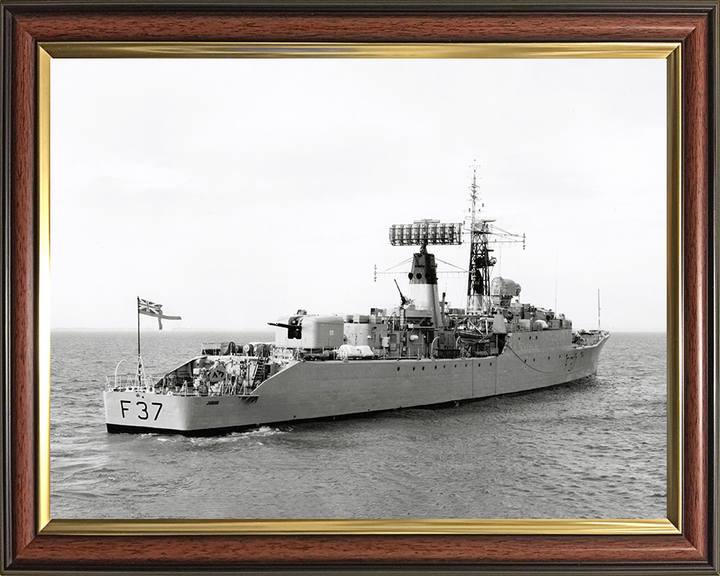 HMS Jaguar (F37) - At Sea 1967 - Royal Navy Leopard Class Frigate Photo Print Wall Art Naval Decor UK Posters, Prints, & Visual Artwork Hampshire Prints 10 x 8 Classic Frame No