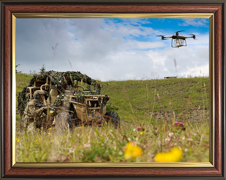 Royal Marines Commando with Malloy Aeronautics Drone Photo Print Hampshire Prints 10 x 8 Classic Frame No