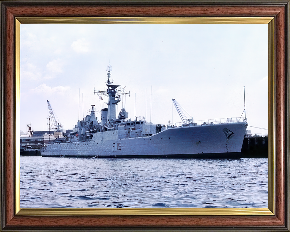 HMS Berwick (F115) Photo Print - Portsmouth 1983 - Royal Navy Rothesay Class Frigate Hampshire Prints 10 x 8 Classic Frame No