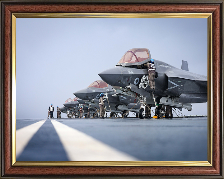 F-35 Lightening Jets preparing for Taking Off 2025 Photo Print - Royal Navy Aircraft Hampshire Prints 10 x 8 Classic Frame No