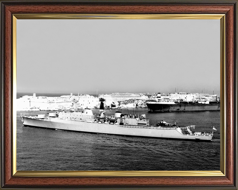 HMS Devonshire (D02) Photo Print - Departs Valletta 1966 - Royal Navy County Class Destroyer Posters, Prints, & Visual Artwork Hampshire Prints 10 x 8 Classic Frame No