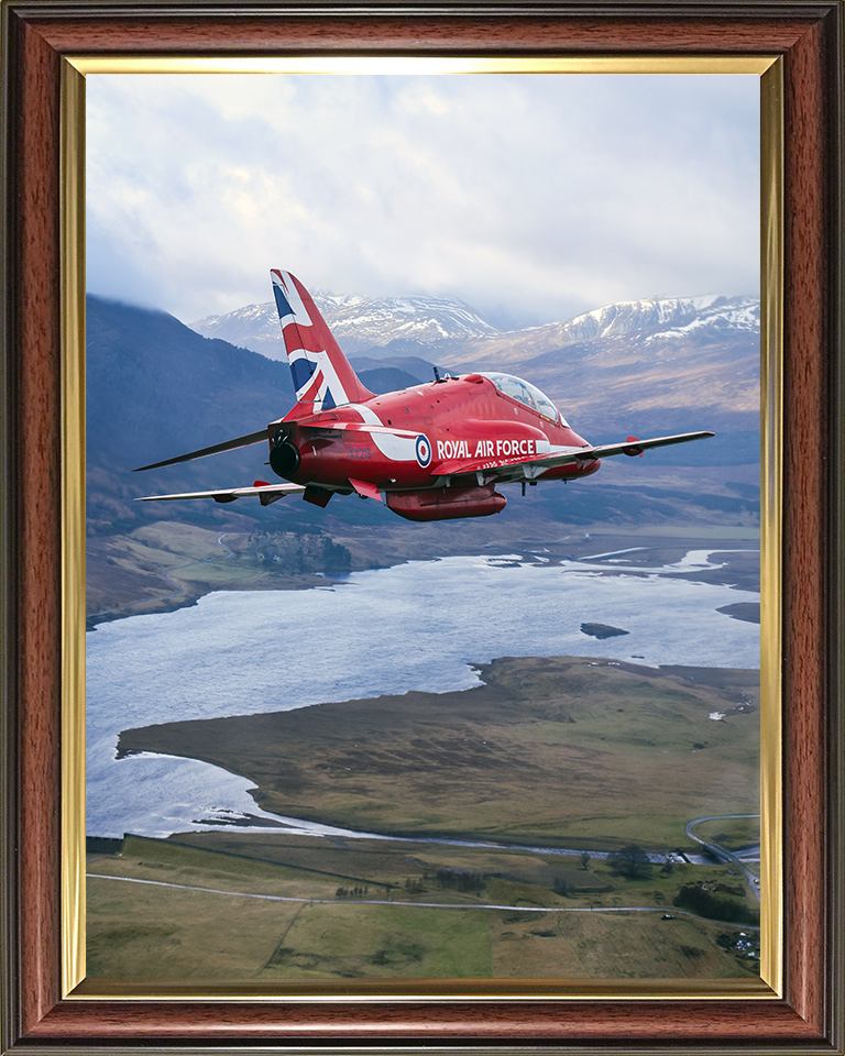 RAF Red Arrows Hawk Jet over Lossiemouth 2024 Photo Print - Royal Air Force Aircraft Posters, Prints, & Visual Artwork Hampshire Prints 10 x 8 Classic Frame No