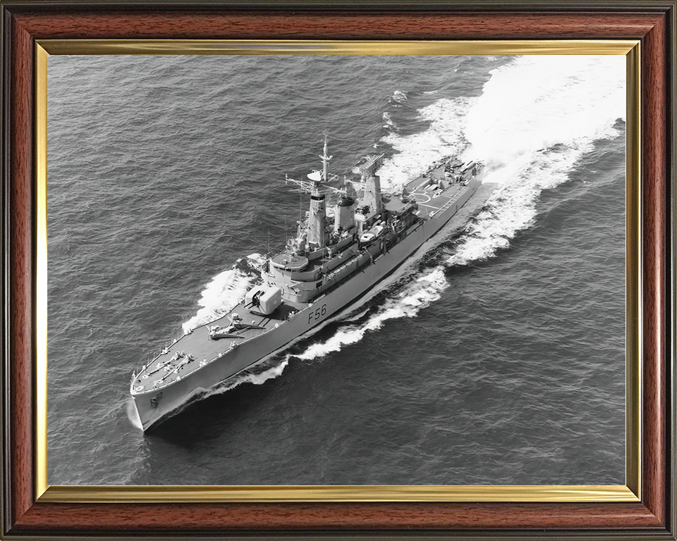 HMS Argonaut (F56) Royal Navy Leander Class Frigate From The Air Photo Print Wall Art Decor Posters, Prints, & Visual Artwork Hampshire Prints 10 x 8 Classic Frame No