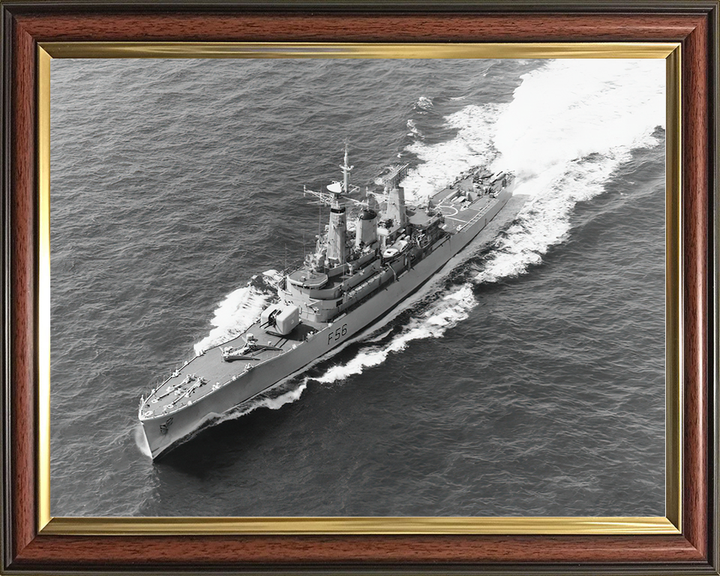 HMS Argonaut (F56) Royal Navy Leander Class Frigate From The Air Photo Print Wall Art Decor Posters, Prints, & Visual Artwork Hampshire Prints 10 x 8 Classic Frame No