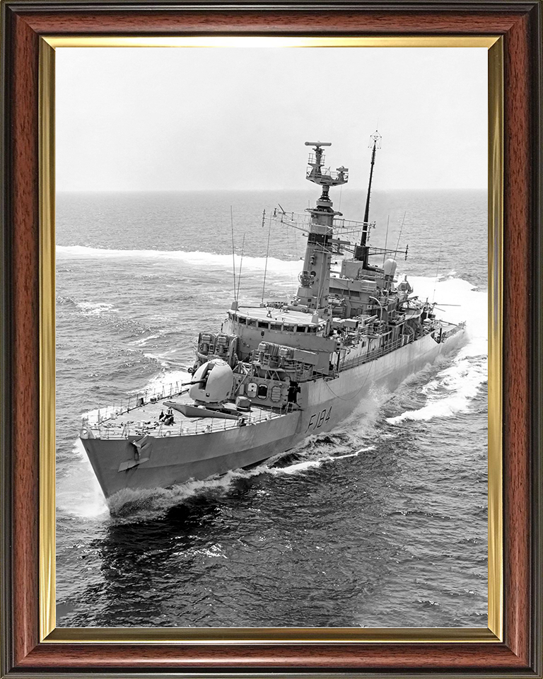 HMS Ardent (F184) Royal Navy Type 21 Frigate Hard Turn Portrait Photo Print Wall Art Naval Decor Posters, Prints, & Visual Artwork Hampshire Prints 10 x 8 Classic Frame No