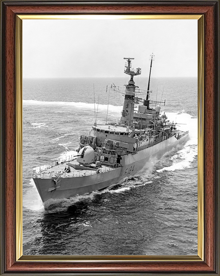 HMS Ardent (F184) Royal Navy Type 21 Frigate Hard Turn Portrait Photo Print Wall Art Naval Decor Posters, Prints, & Visual Artwork Hampshire Prints 10 x 8 Classic Frame No