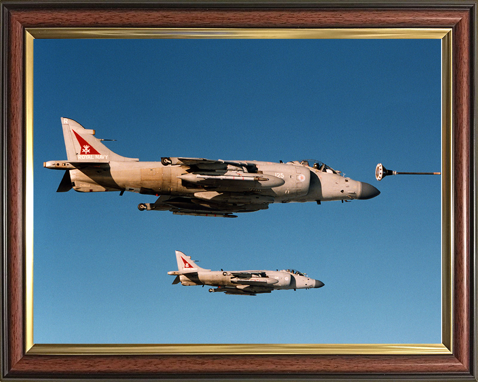 Harrier FA2 Jet Air to Air Refuelling Photo Print - Royal Navy Aircraft Posters, Prints, & Visual Artwork Hampshire Prints 10 x 8 Classic Frame No