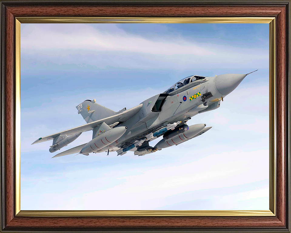RAF Tornado GR4 Jet in Flight 2009 Photo Print - Royal Air Force Aircraft Posters, Prints, & Visual Artwork Hampshire Prints 10 x 8 Classic Frame No