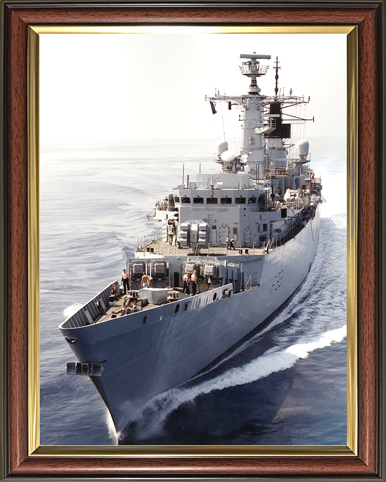 HMS Beaver (F93) Royal Navy Type 22 Frigate Port Bow View Photo Print Wall Art Decor Posters, Prints, & Visual Artwork Hampshire Prints 10 x 8 Classic Frame No