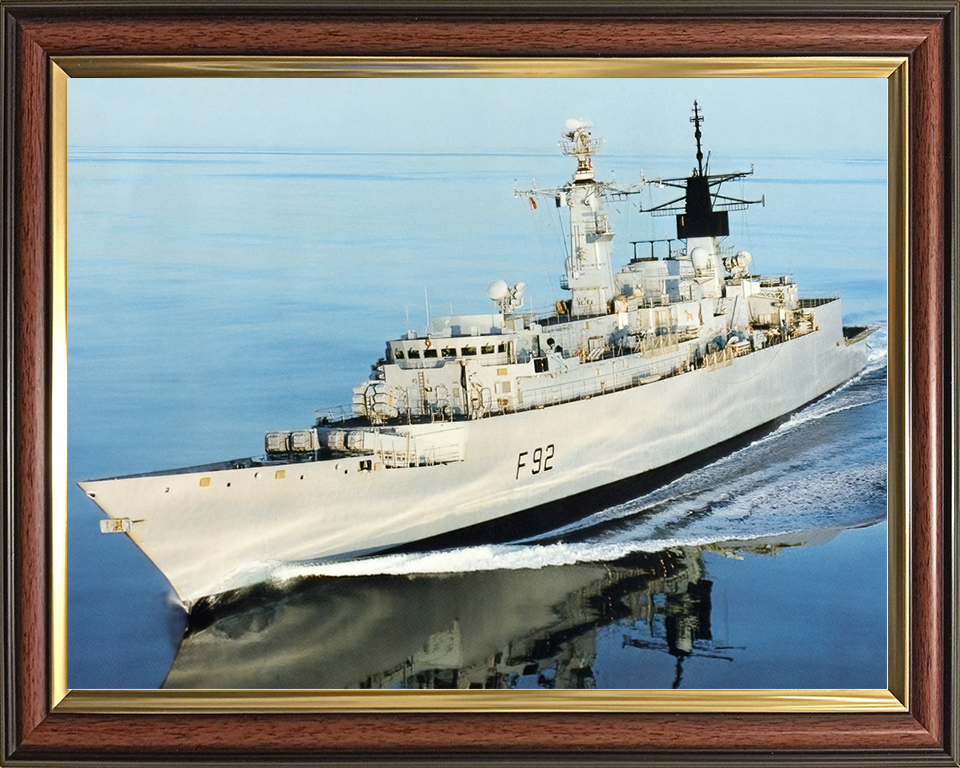 HMS Boxer (F92) Royal Navy Type 22 Frigate Port Side Reflections Photo Print Wall Art Decor Posters, Prints, & Visual Artwork Hampshire Prints 10 x 8 Classic Frame No