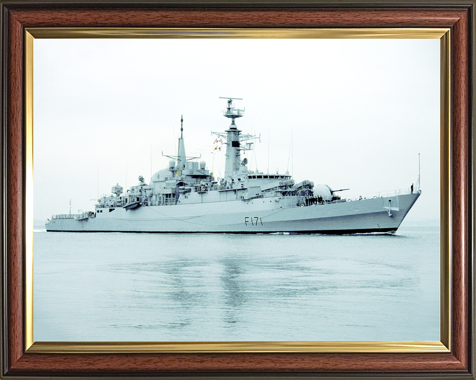 HMS Active (F171) Royal Navy Type 21 Frigate Photo Print Warship Wall Art Decor Posters, Prints, & Visual Artwork Hampshire Prints 10 x 8 Classic Frame No