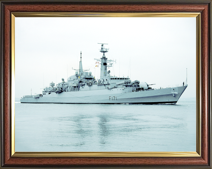 HMS Active (F171) Royal Navy Type 21 Frigate Photo Print Warship Wall Art Decor Posters, Prints, & Visual Artwork Hampshire Prints 10 x 8 Classic Frame No