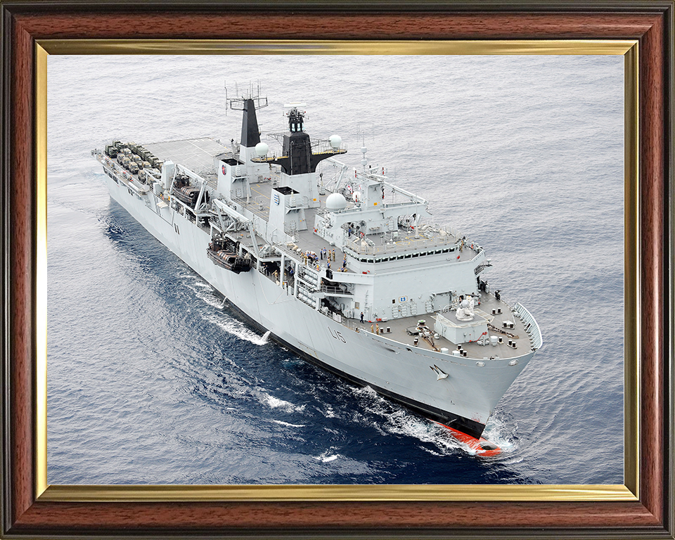 HMS Bulwark (L15) Royal Navy Albion Class Amphibious Ship At Sea 2012 Photo Print Wall Art Decor Posters, Prints, & Visual Artwork Hampshire Prints 10 x 8 Classic Frame No
