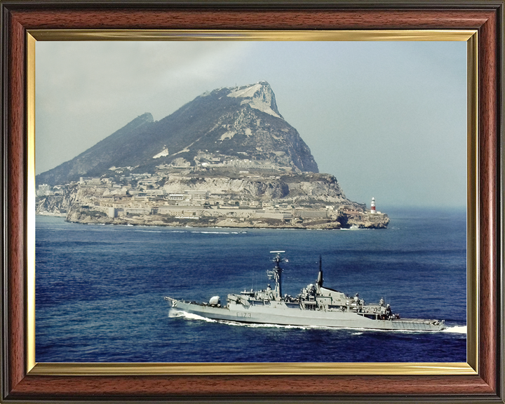 HMS Arrow (F173) Royal Navy Type 21 Frigate Off Gibraltar Photo Print Wall Art Decor Posters, Prints, & Visual Artwork Hampshire Prints 10 x 8 Classic Frame No