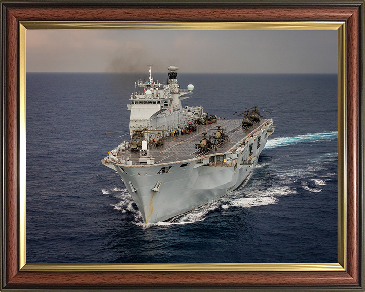 HMS Ocean (L12) Photo Print - Mediterranean 2016 - Royal Navy Landing Platform Helicopter Hampshire Prints 10 x 8 Classic Frame No