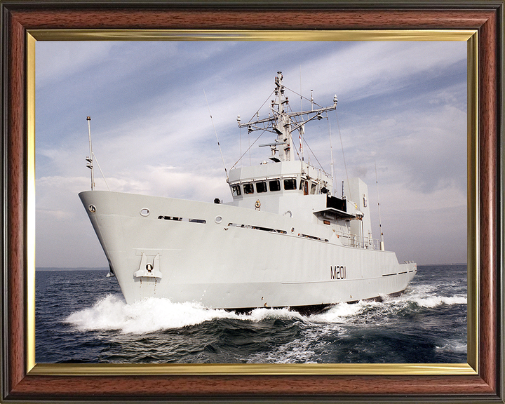 HMS Orwell (M2011) Photo Print - At Sea 1990 - Royal Navy River Class Minesweeper