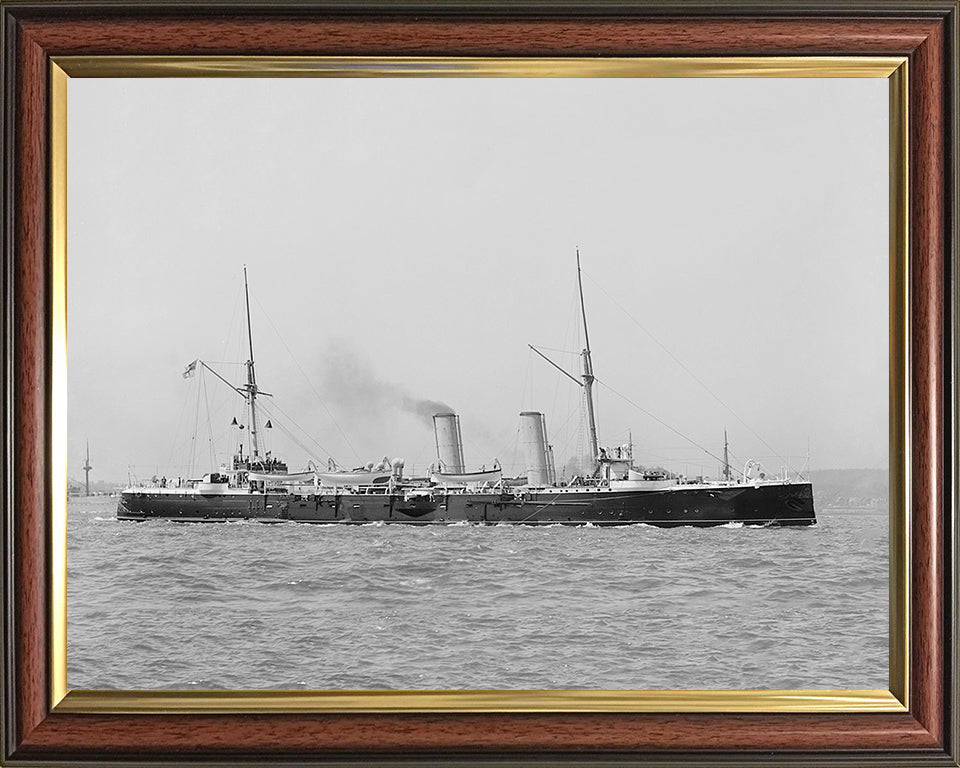 HMS Magicienne (1890) Photo Print - Starboard View - Royal Navy Marathon Class Cruiser Hampshire Prints 10 x 8 Classic Frame No