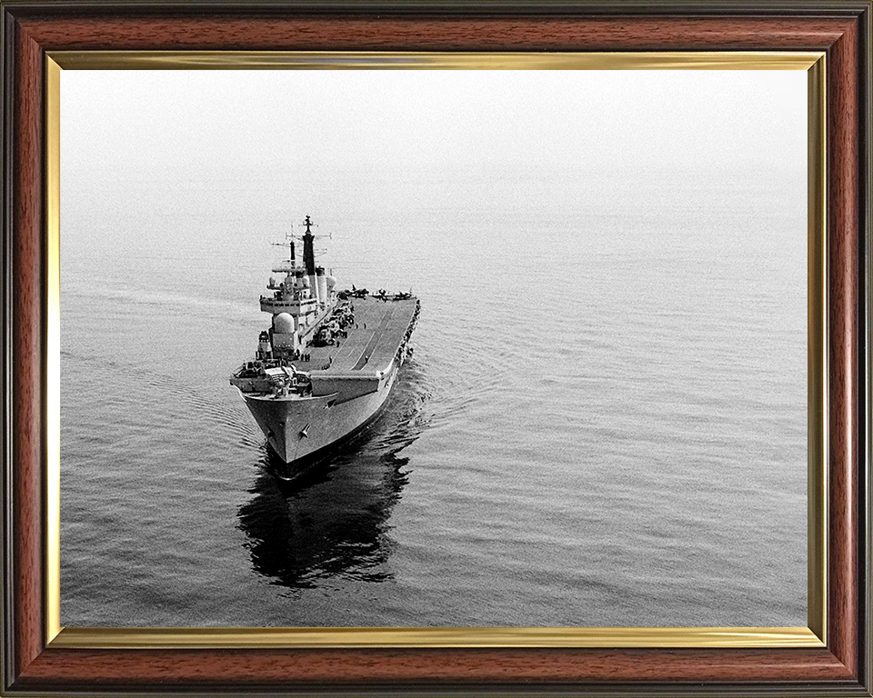 HMS Invincible (R05) Photo Print - Mediterranean 1990 - Royal Navy Invincible Class Aircraft Carrier Hampshire Prints 10 x 8 Classic Frame No