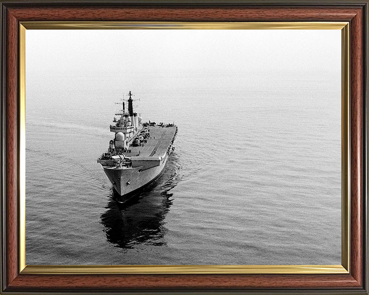 HMS Invincible (R05) Photo Print - Mediterranean 1990 - Royal Navy Invincible Class Aircraft Carrier Hampshire Prints 10 x 8 Classic Frame No