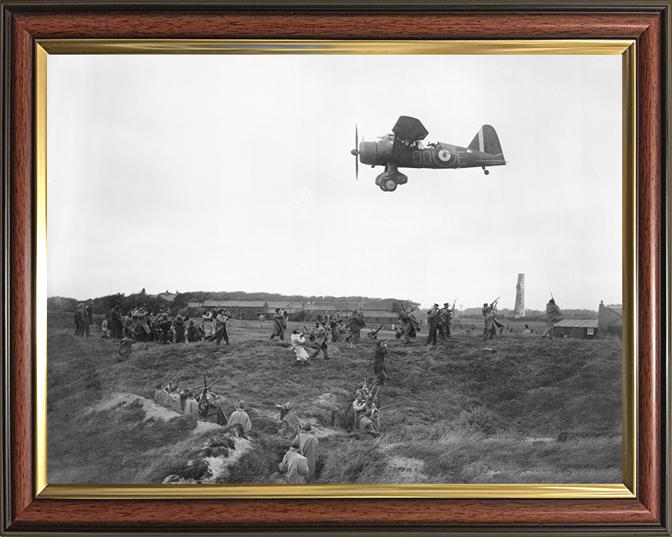 RAF Westland Lysander Flying over the Home Guard Photo Print - Royal Air Force Aircraft Posters, Prints, & Visual Artwork Hampshire Prints 10 x 8 Classic Frame No