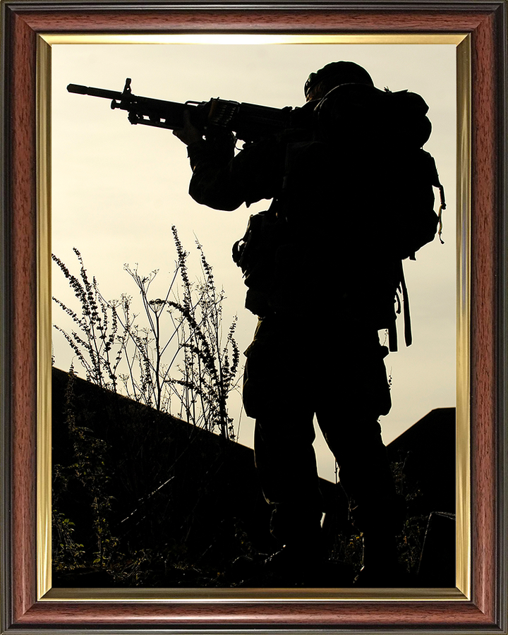 Royal Marines Commando Silhouette Photo Print - 40 Commando Hampshire Prints 10 x 8 Classic Frame No