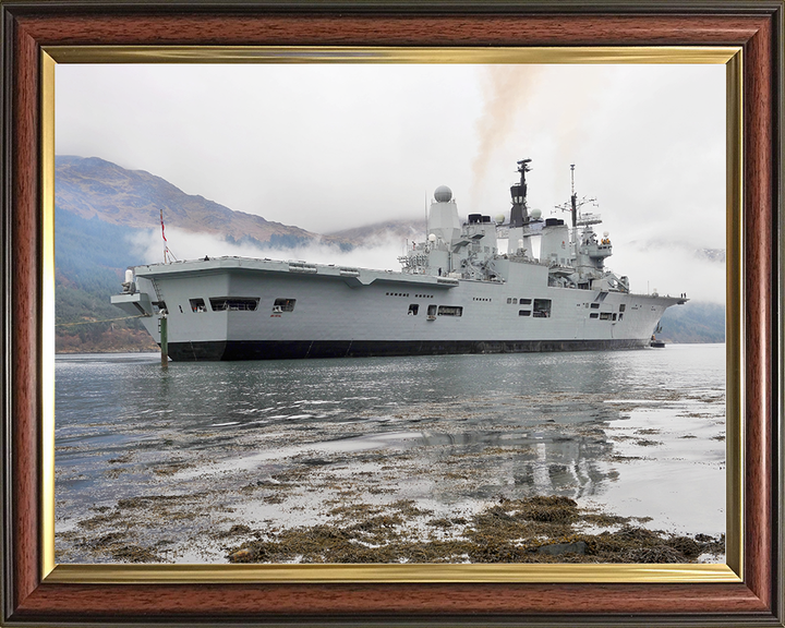 HMS Ark Royal (R07) Royal Navy Invincible Class Aircraft Carrier On The Clyde Photo Print Wall Art Decor Posters, Prints, & Visual Artwork Hampshire Prints 10 x 8 Classic Frame No