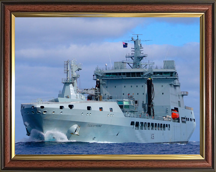RFA Tidespring (A136) Photo Print - Port Bow View at Sea - Royal Fleet Auxiliary Tide Class Tanker Hampshire Prints 10 x 8 Classic Frame No
