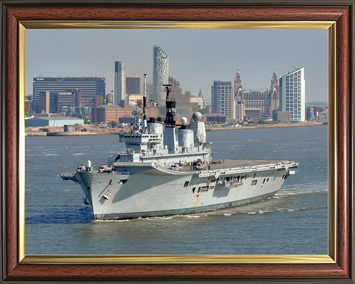 HMS Ark Royal (R07) Royal Navy Invincible Class Aircraft Carrier Liverpool 2008 Photo Print Wall Art Decor Posters, Prints, & Visual Artwork Hampshire Prints 10 x 8 Classic Frame No