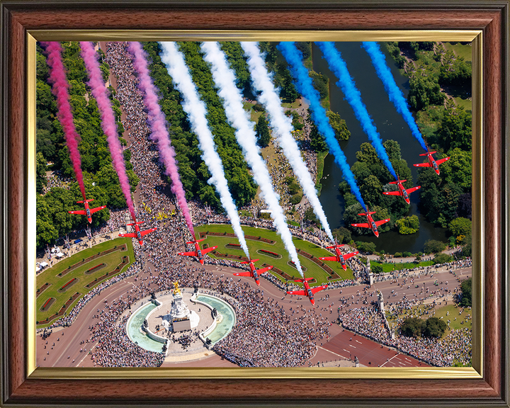 RAF Red Arrows Over Buckingham Palace 2025 Photo Print - Royal Air Force Aircraft Hampshire Prints 10 x 8 Classic Frame No