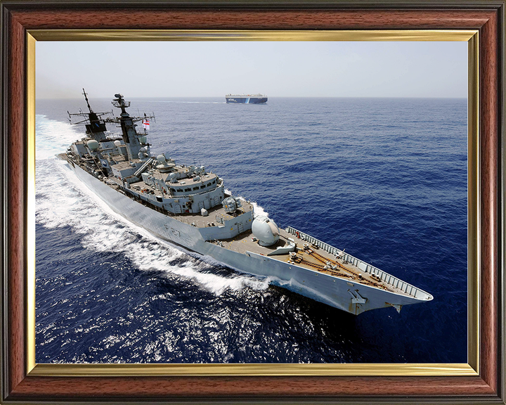 HMS Chatham (F87) Royal Navy Type 22 Frigate From Above Photo Print Wall Art Decor Posters, Prints, & Visual Artwork Hampshire Prints 10 x 8 Classic Frame No