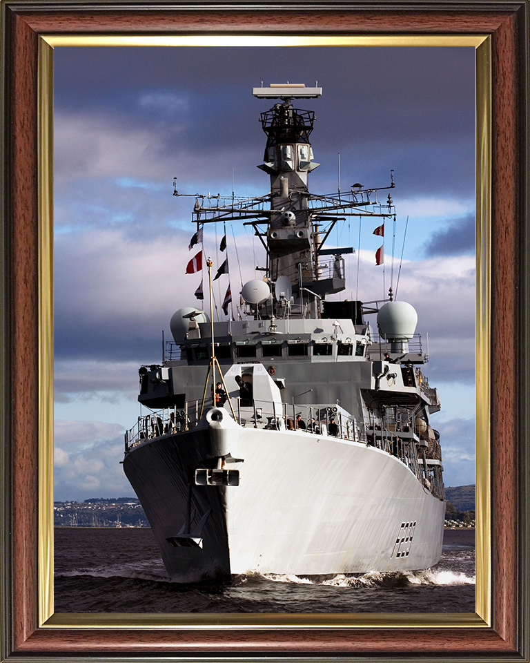 HMS Lancaster (F229) Photo Print - Bow View 2007 - Royal Navy Type 23 Frigate Hampshire Prints 10 x 8 Classic Frame No