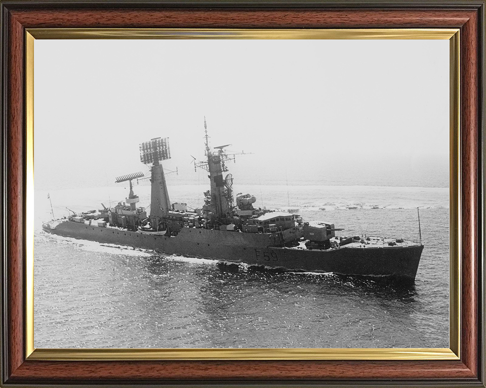 HMS Chichester (F59) Royal Navy Salisbury Class Frigate Turning to Port Photo Print Wall Art Decor Posters, Prints, & Visual Artwork Hampshire Prints 10 x 8 Classic Frame No