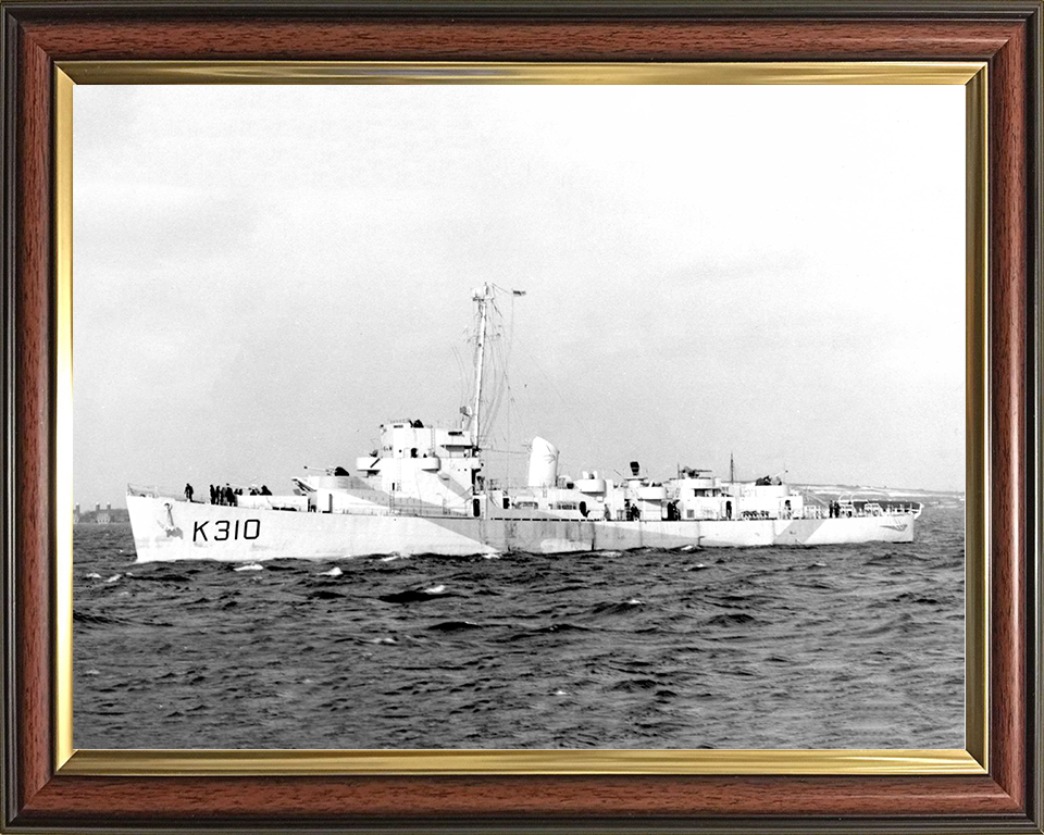 HMS Bayntun (K310) Royal Navy Captain Class Frigate Port Side View Photo Print Wall Art Decor Posters, Prints, & Visual Artwork Hampshire Prints 10 x 8 Classic Frame No