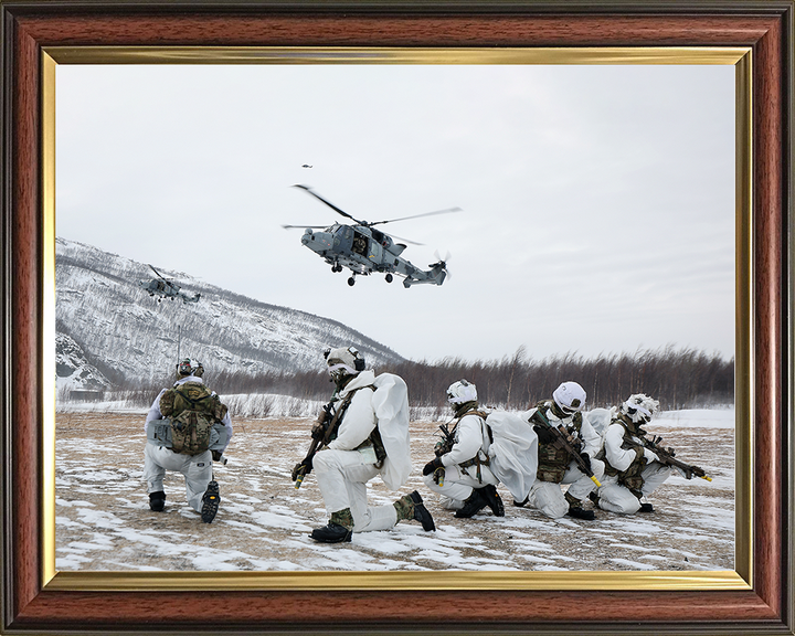 Royal Marines With Wildcat Helicopters in Norway Photo Print 40 Commando Wall Art Military Poster Posters, Prints, & Visual Artwork Hampshire Prints 10 x 8 Classic Frame No