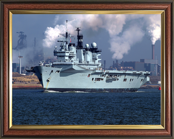 HMS Illustrious (R06) Photo Print - Amsterdam 2009 - Royal Navy Invincible Class Aircraft Carrier Hampshire Prints 10 x 8 Classic Frame No