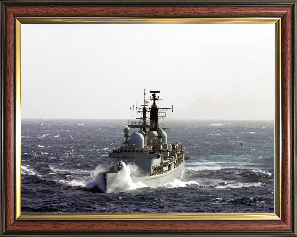 HMS Edinburgh (D97) Royal Navy Type 42 Destroyer Heavy Seas Photo Print Wall Art Decor Posters, Prints, & Visual Artwork Hampshire Prints 10 x 8 Classic Frame No