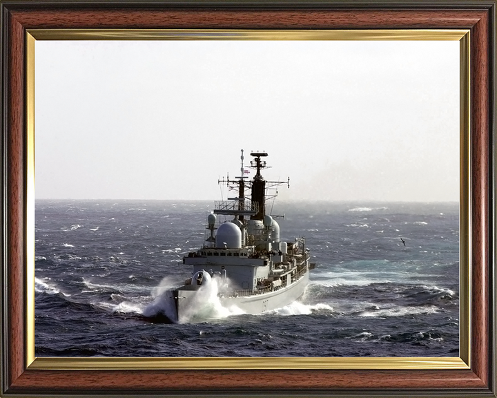 HMS Edinburgh (D97) Royal Navy Type 42 Destroyer Heavy Seas Photo Print Wall Art Decor Posters, Prints, & Visual Artwork Hampshire Prints 10 x 8 Classic Frame No