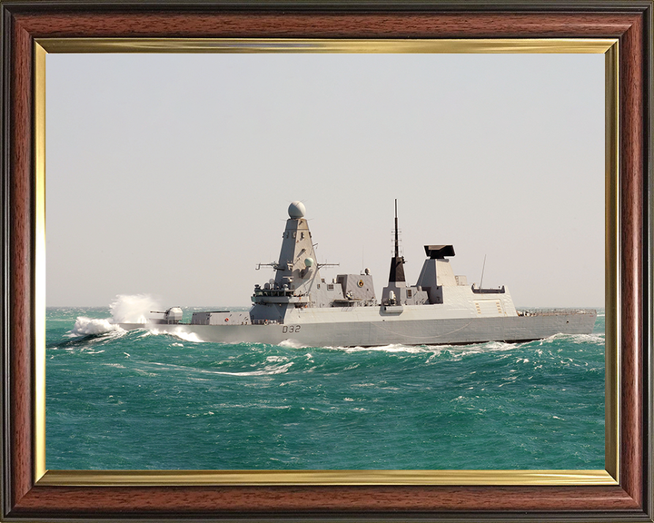 HMS Daring (D32) Photo Print - In Rough Sea 2012 - Royal Navy Type 45 Destroyer Hampshire Prints 10 x 8 Classic Frame No
