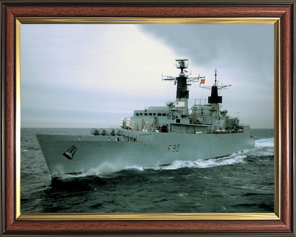 HMS Brilliant (F90) Photo Print - At Sea Port Bow View - Royal Navy Type 22 Frigate Hampshire Prints 10 x 8 Classic Frame No