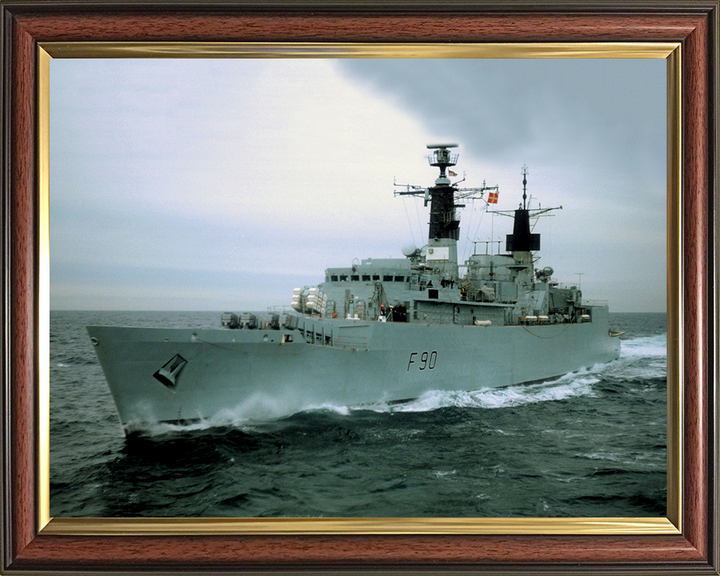 HMS Brilliant (F90) Photo Print - At Sea Port Bow View - Royal Navy Type 22 Frigate Hampshire Prints 10 x 8 Classic Frame No