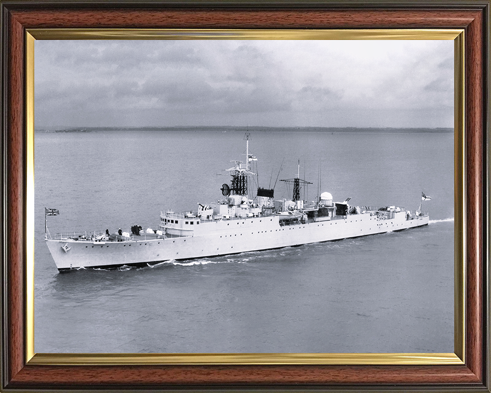 HMS Wrangler (R48) - Underway 1953 - Royal Navy W Class Destroyer Photo Print Wall Art Naval Decor UK Posters, Prints, & Visual Artwork Hampshire Prints 10 x 8 Classic Frame No