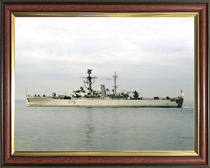 HMS Charybdis (F75) Royal Navy Leander Class Frigate Port Beam View Photo Print Wall Art Decor Posters, Prints, & Visual Artwork Hampshire Prints 10 x 8 Classic Frame No
