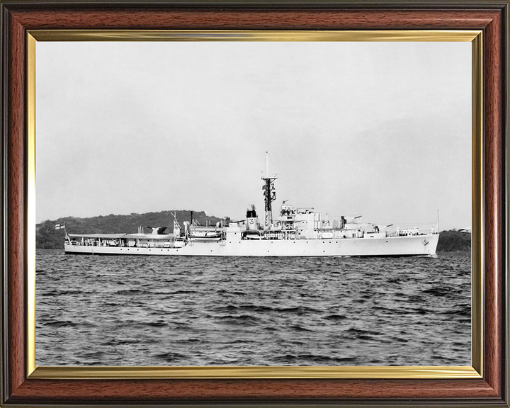HMS Crane (U23) Royal Navy Black Swan Class Sloop Starboard Beam View Photo Print Wall Art Decor Posters, Prints, & Visual Artwork Hampshire Prints 10 x 8 Classic Frame No