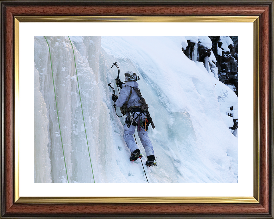 Royal Marine Commando Ice Climbing in Norway Photo Print 30 Commando Marines Wall Art Military Decor UK Posters, Prints, & Visual Artwork Hampshire Prints 10 x 8 Classic Frame Yes