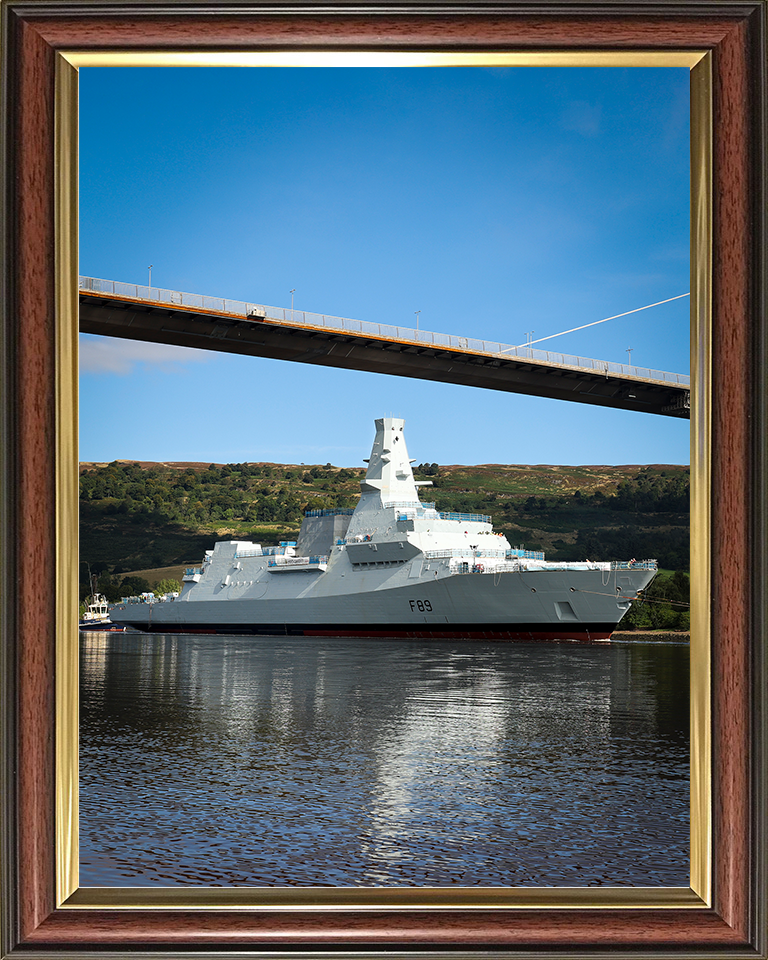 HMS Cardiff (F89) Royal Navy Type 26 Frigate Under Tow Photo Print Wall Art Decor Posters, Prints, & Visual Artwork Hampshire Prints 10 x 8 Classic Frame No