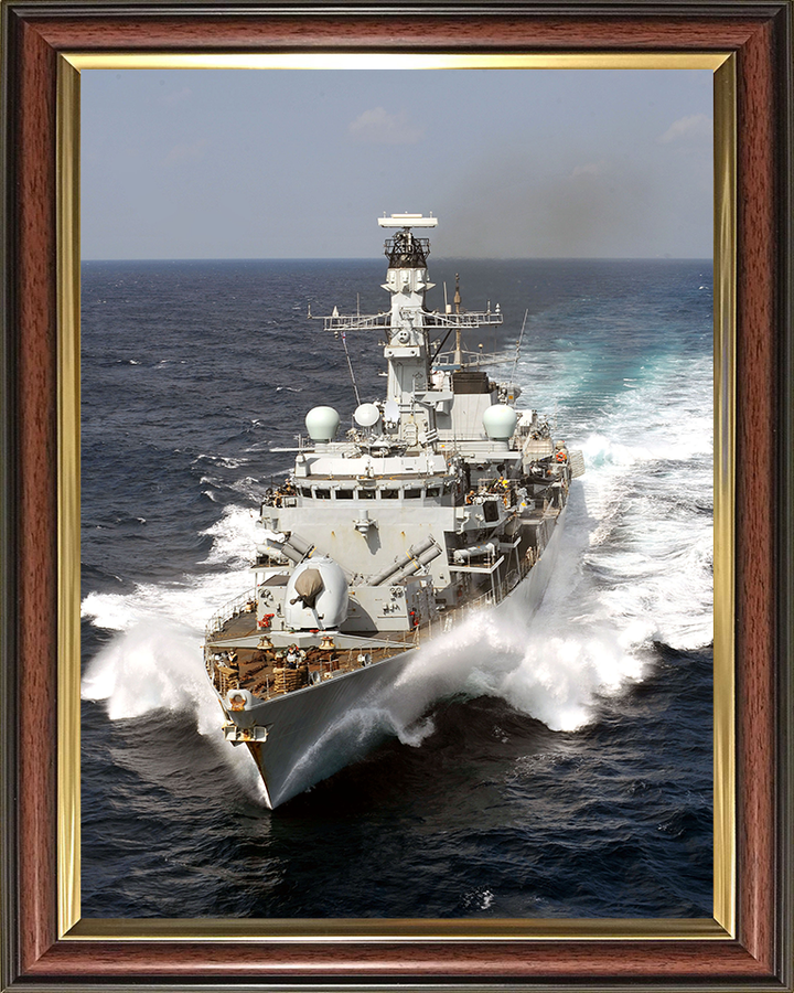 HMS Portland (F79) Photo Print - At Speed 2008 - Royal Navy Type 23 Frigate Hampshire Prints 10 x 8 Classic Frame No