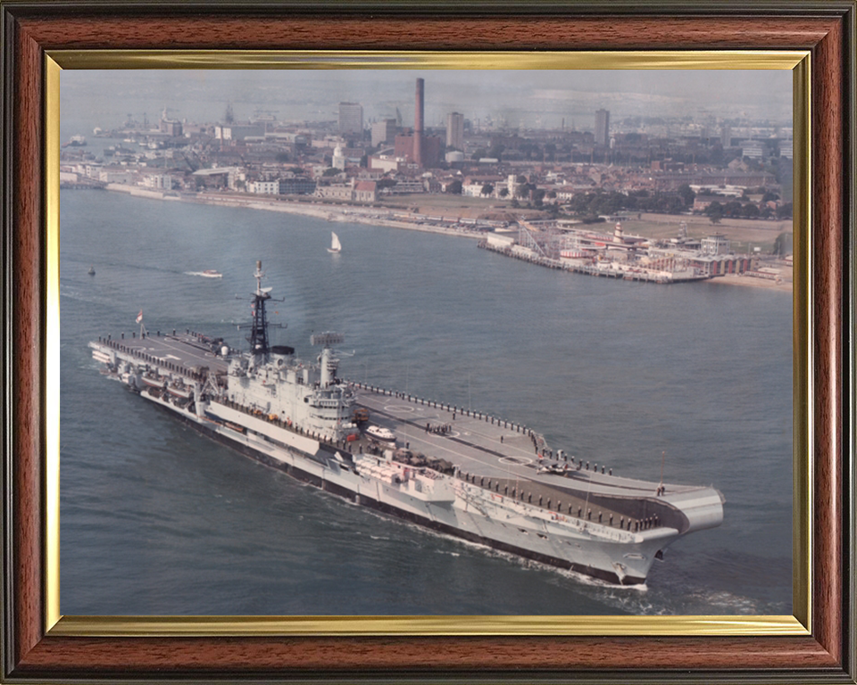 HMS Hermes R12 Royal Navy Centaur class Aircraft carrier Photo Print or Framed Print - Hampshire Prints